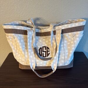 Thirty-One Large Tote Bag (Lotsa Dots Pattern Beach Bag)